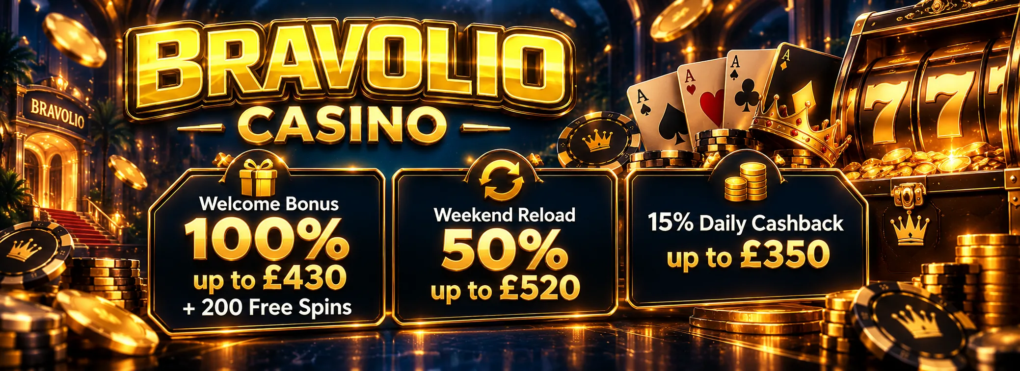 £430 + 200 free spins